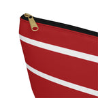 The Signia Custom Monogram Geometric T-Bottom Multipurpose Organizer Toiletry Travel Pouch, Red/White