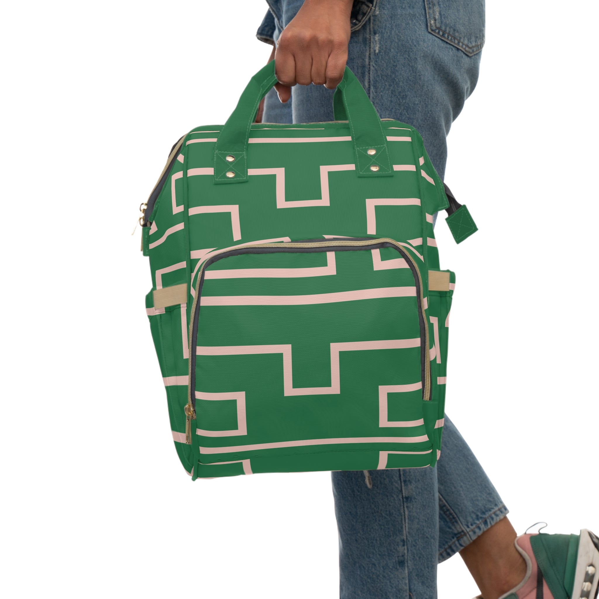 Signia Frame Commuter Backpack, Green & Pink