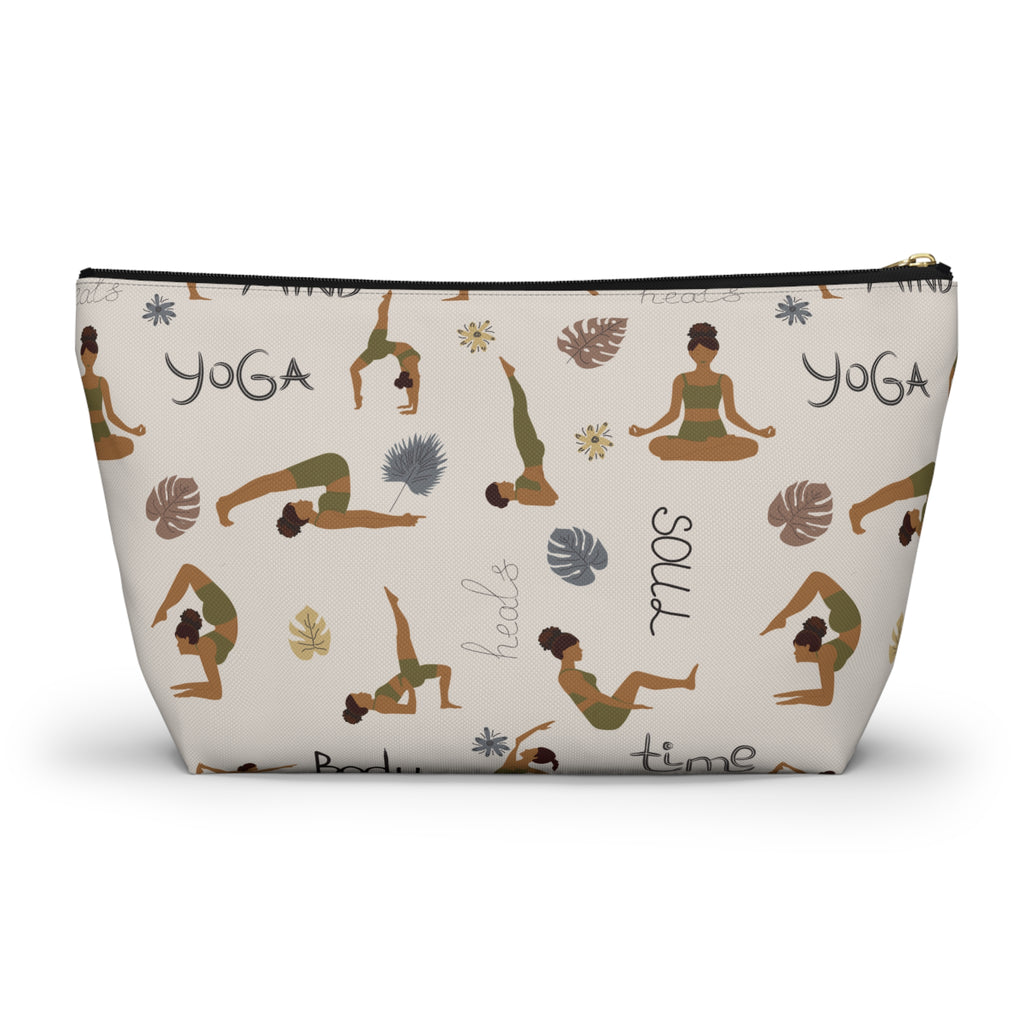 Yoga Body & Soul T-Bottom Multipurpose Organizer Toiletry Travel Pouch, Tan