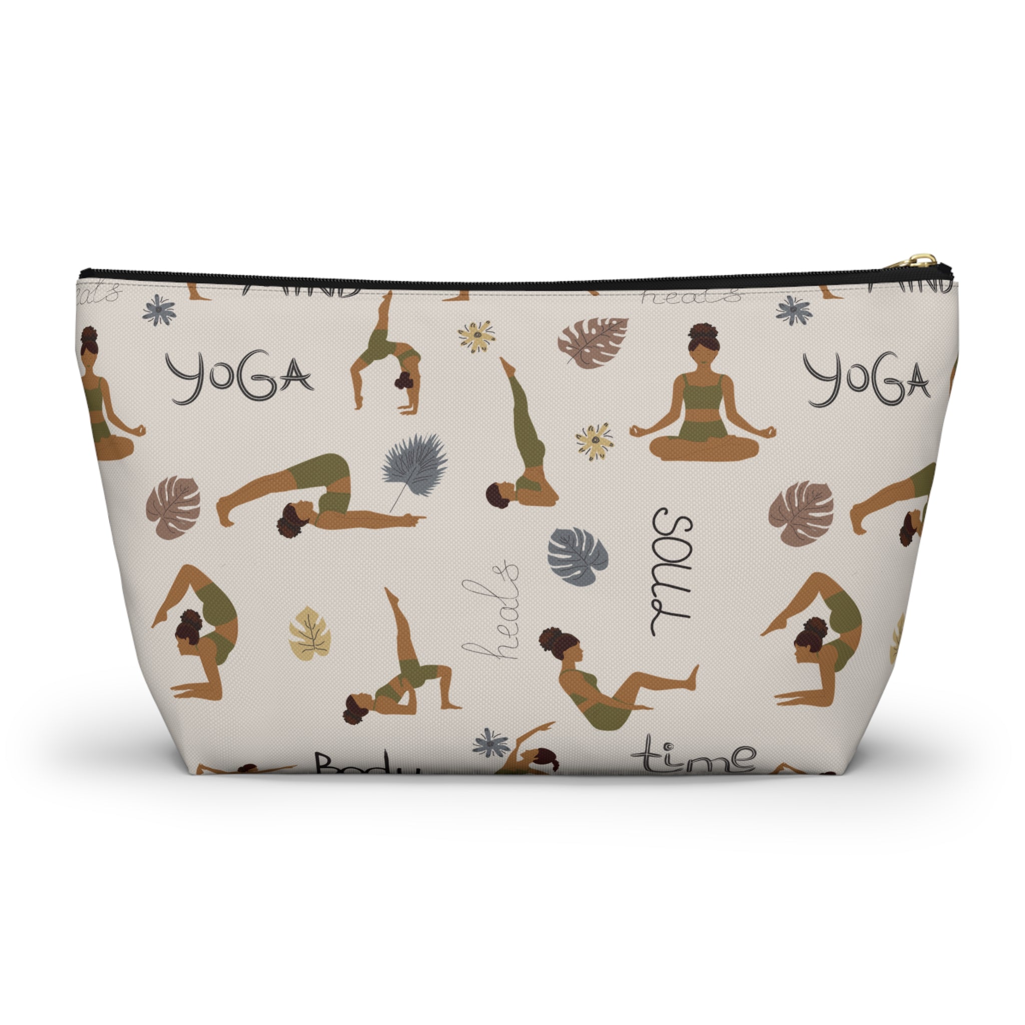 Yoga Body & Soul T-Bottom Multipurpose Organizer Toiletry Travel Pouch, Tan