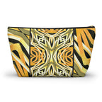 Tribal Sunrise Zebra Print T-Bottom Multipurpose Organizer Toiletry Travel Pouch, Black/Orange/Yellow