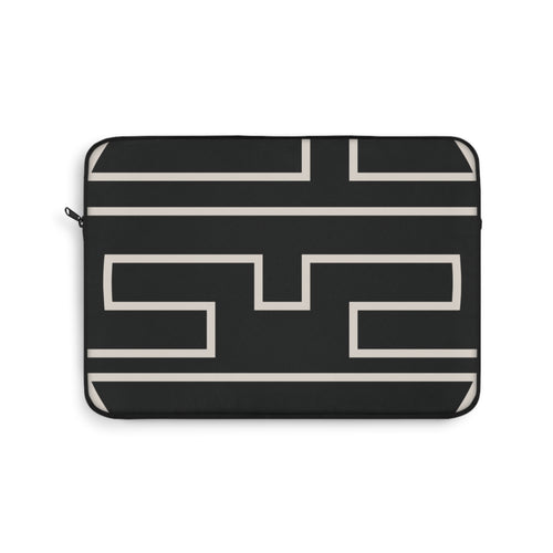Black & Ivory Personalized Slim Padded Laptop Sleeve