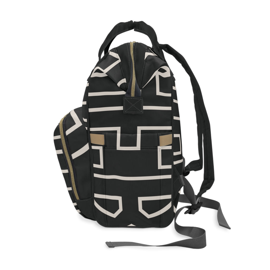 The Signia Custom Monogram Multifunctional Backpack Carryon Bag, Black/White