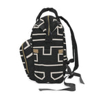 The Signia Custom Monogram Multifunctional Backpack Carryon Bag, Black/White