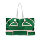 The Signia Custom Monogram Geometric Packable Weekender Bag Travel Tote, Green/Pink