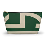 Signia Block Accessory Pouch, Dark Green & Cream