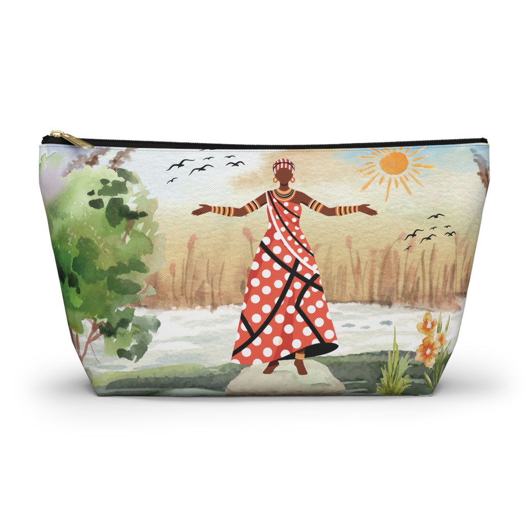 At The River T-Bottom Travel Pouch — Chic Multipurpose Organizer for Toiletries, Makeup & On-the-Go Essentials