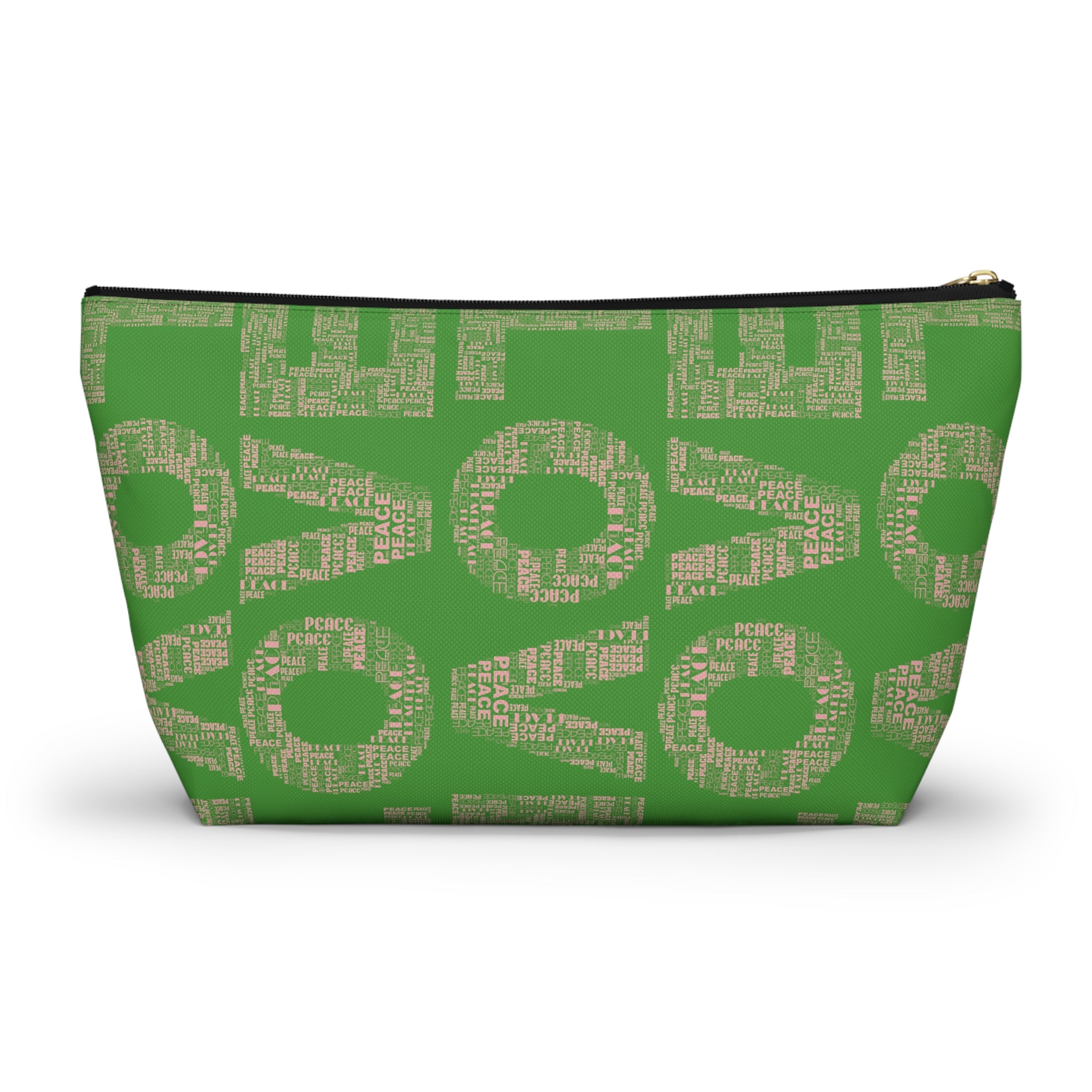 Know Your Worth Goddess T-Bottom Multipurpose Organizer Toiletry Travel Pouch, Green/Pink