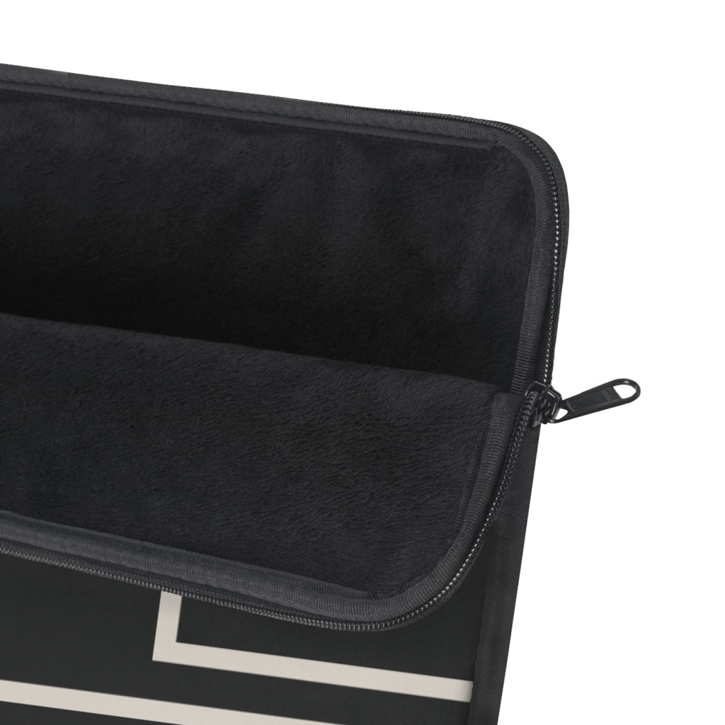 The Signia Custom Monogram Collection Laptop Sleeve, Black/White