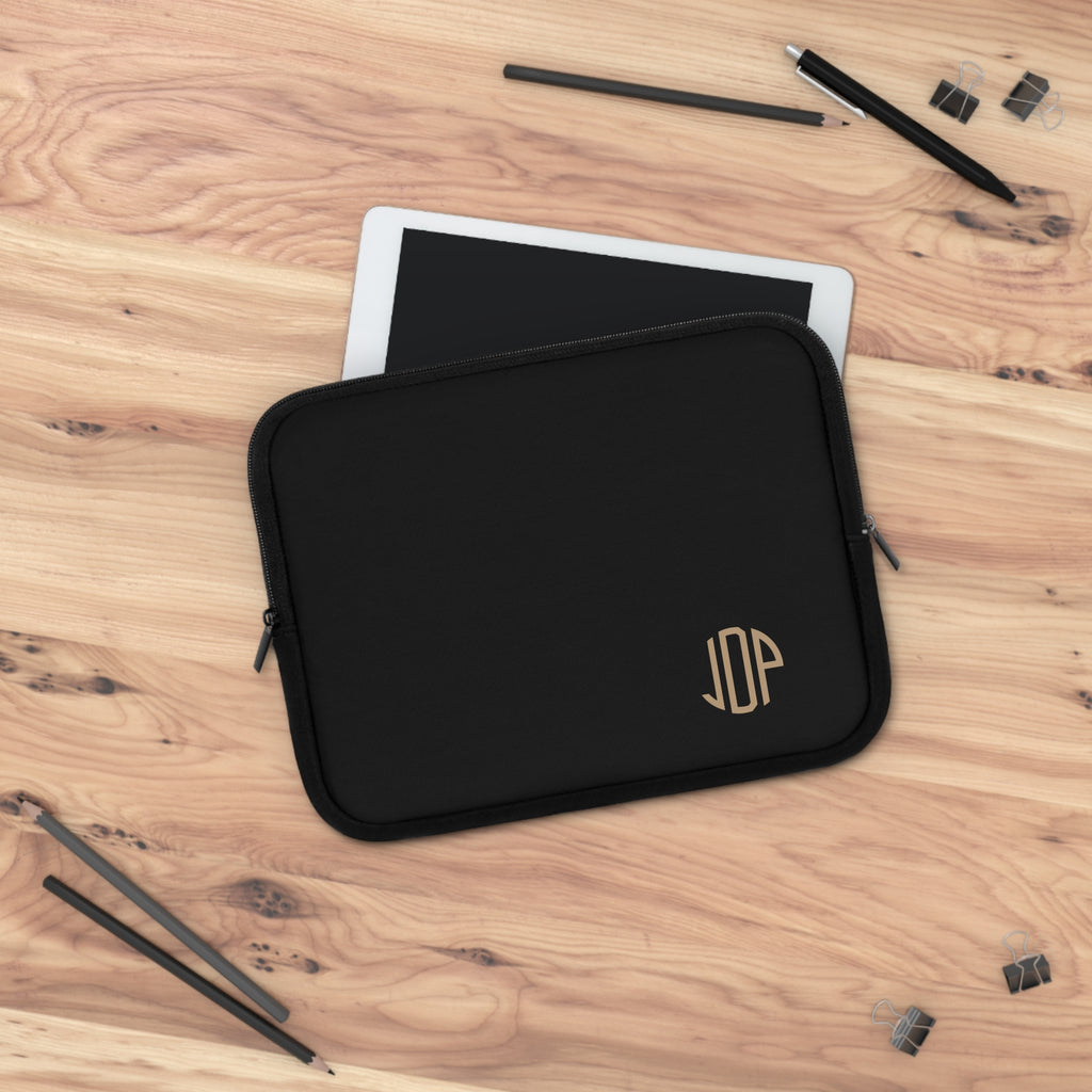 The MonoTone Monogram Tablet Laptop Sleeve, Multiple Sizes, Black