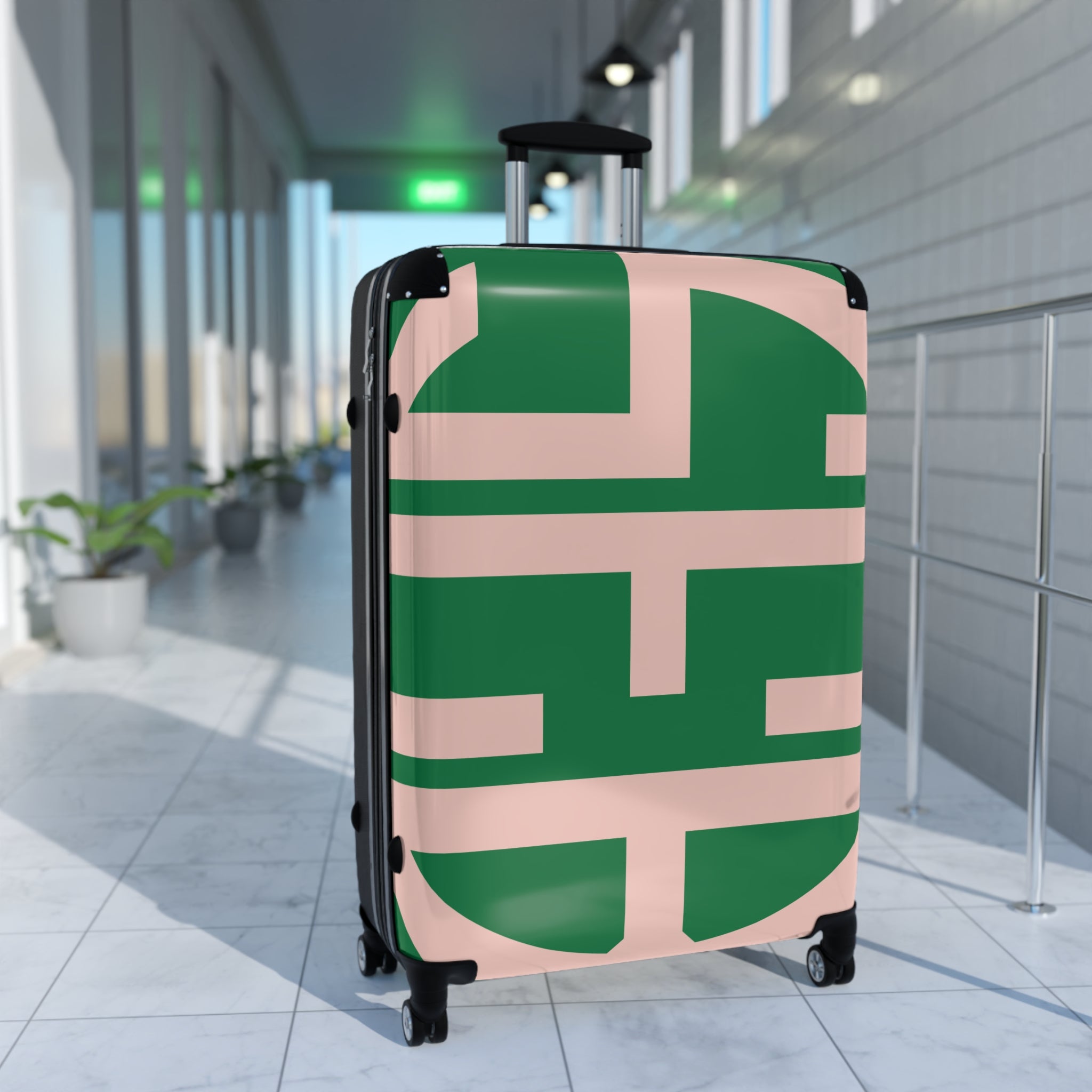 Signia Block Hard-Shell Luggage, Green & Pink