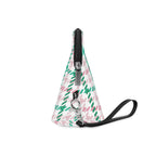 Houndstooth & Stripes Chic Makeup Bag Cosmetic Pouch, Pink/Green