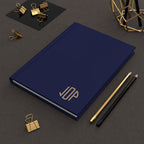 The MonoTone Monogram Hardcover Journal Lined Notebook for Notes and Planning, Navy Blue
