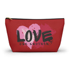 Love One Another T-Bottom Multipurpose Organizer Toiletry Travel Pouch, Red