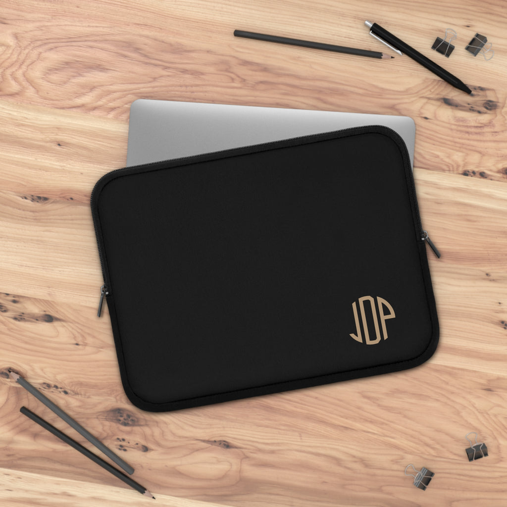 The MonoTone Monogram Tablet Laptop Sleeve, Multiple Sizes, Black
