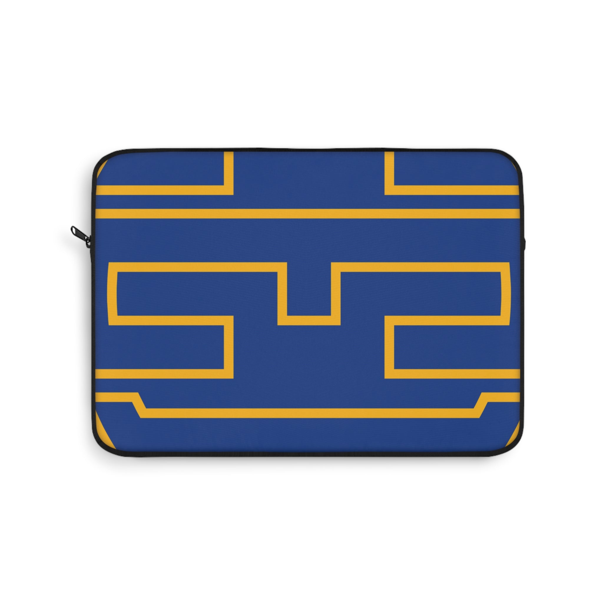 The Signia Custom Monogram Laptop Sleeve, Blue/Yellow Gold