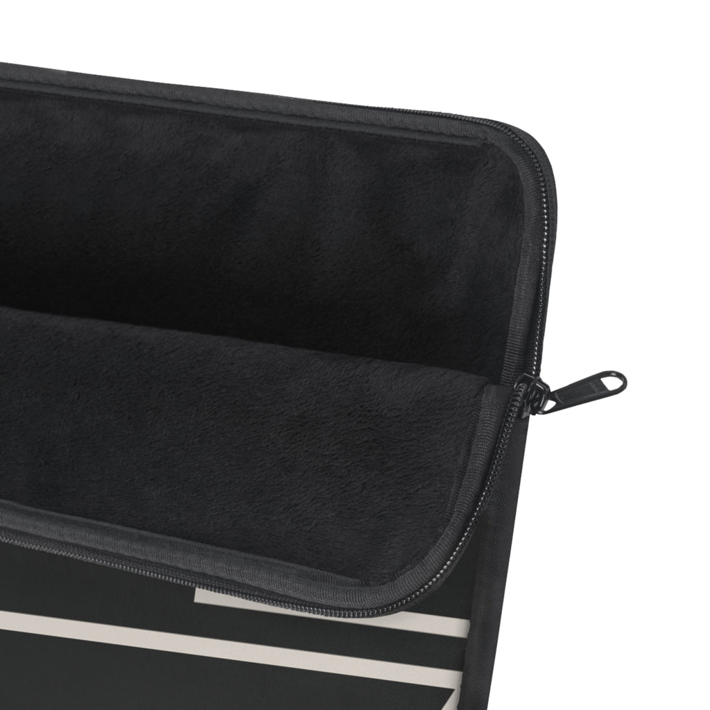Black & Ivory Personalized Slim Padded Laptop Sleeve