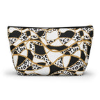 Leopard Chain T-Bottom Multipurpose Organizer Toiletry Travel Pouch, Black/White/Gold