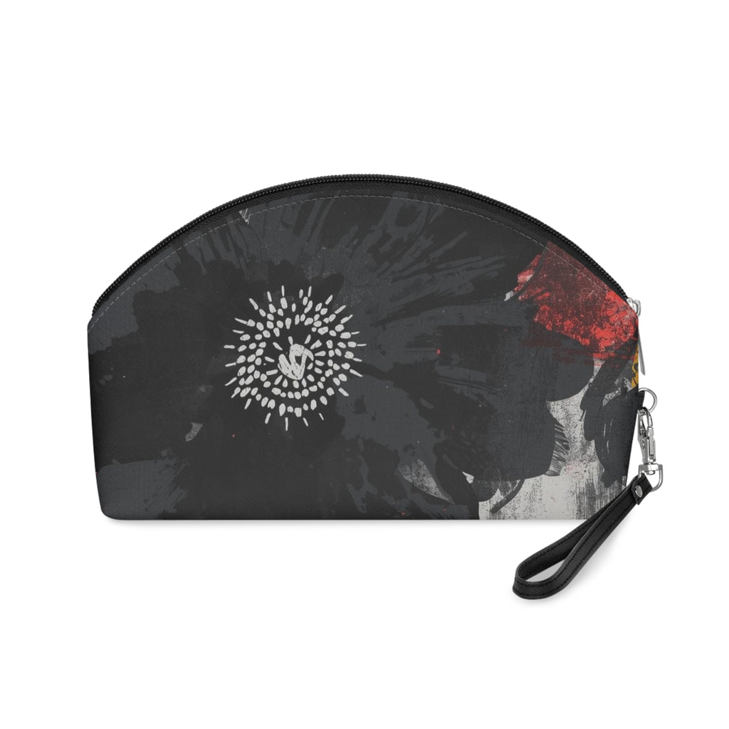 Floral Noir Chic Makeup Bag, Cosmetic Bag