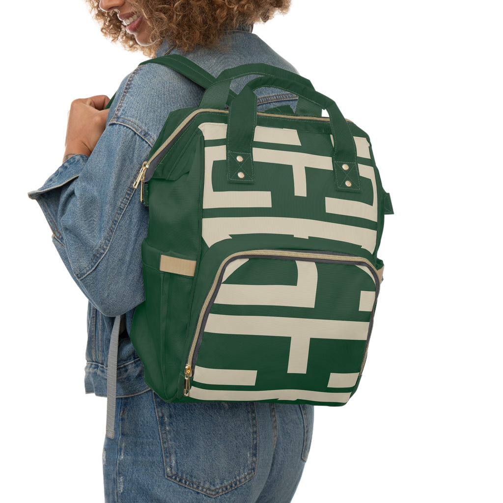 Signia Block Commuter Backpack, Green & Cream