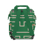 The Signia Custom Monogram Collection Multifunctional Backpack Carryon Bag, Green and Pink