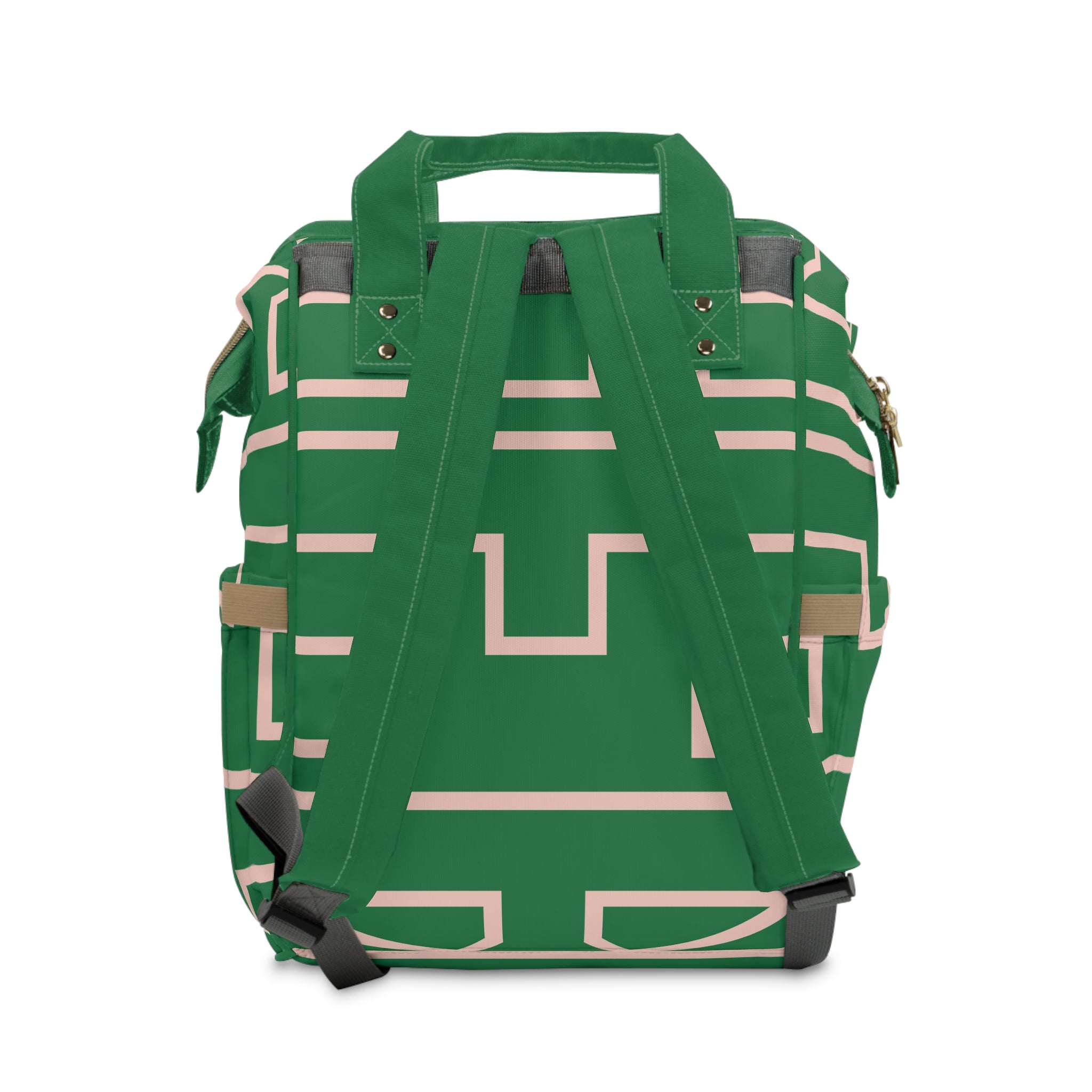 The Signia Custom Monogram Collection Multifunctional Backpack Carryon Bag, Green and Pink