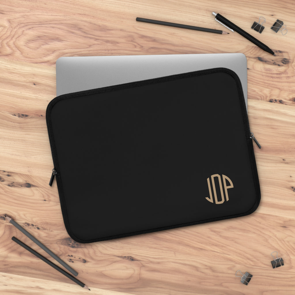 The MonoTone Monogram Tablet Laptop Sleeve, Multiple Sizes, Black