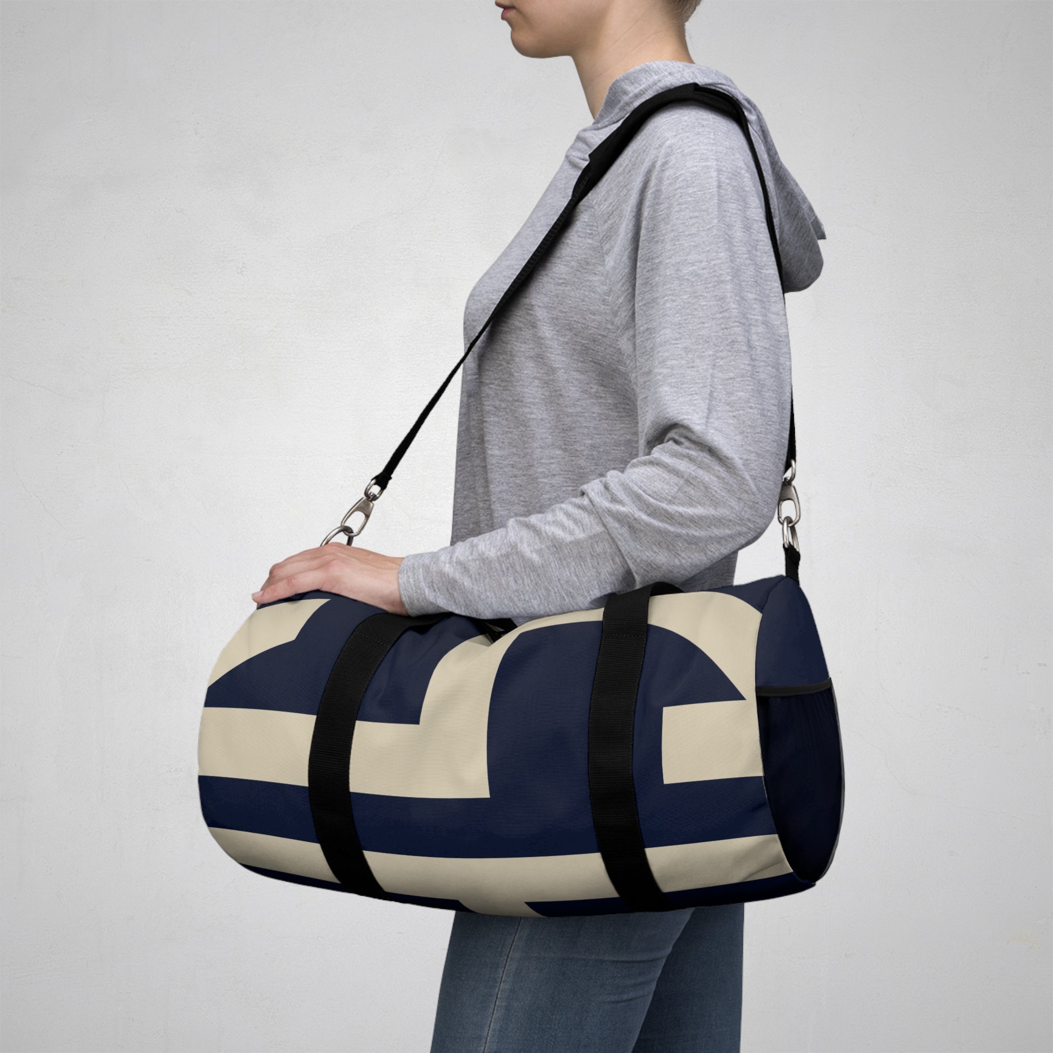 Signia Block Duffel Bag, Navy & Cream