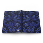 Blue Damask Hardcover Journal Lined Notebook for Notes & Planning