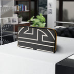 The Signia Custom Monogram Geometric Zipper Wallet, Black/White