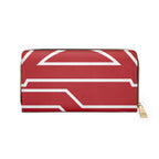The Signia Custom Monogram Geometric Zipper Wallet, Red/White