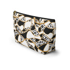 Leopard Chain T-Bottom Multipurpose Organizer Toiletry Travel Pouch, Black/White/Gold