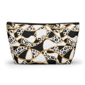 Leopard Chain T-Bottom Multipurpose Organizer Toiletry Travel Pouch, Black/White/Gold