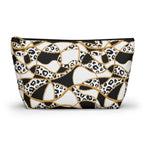 Leopard Chain T-Bottom Multipurpose Organizer Toiletry Travel Pouch, Black/White/Gold