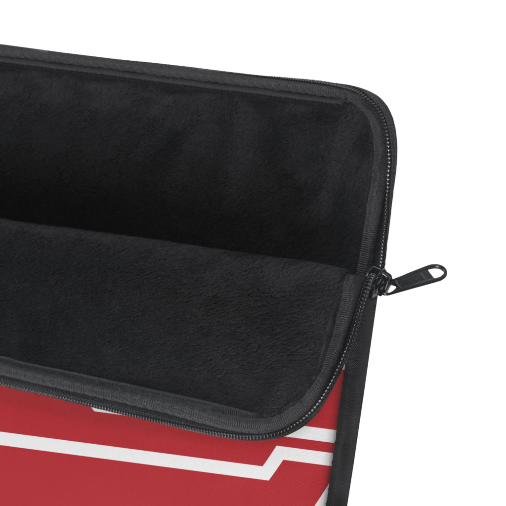 Red & White Personalized Slim Padded Laptop Sleeve
