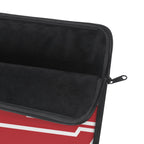 Red & White Personalized Slim Padded Laptop Sleeve