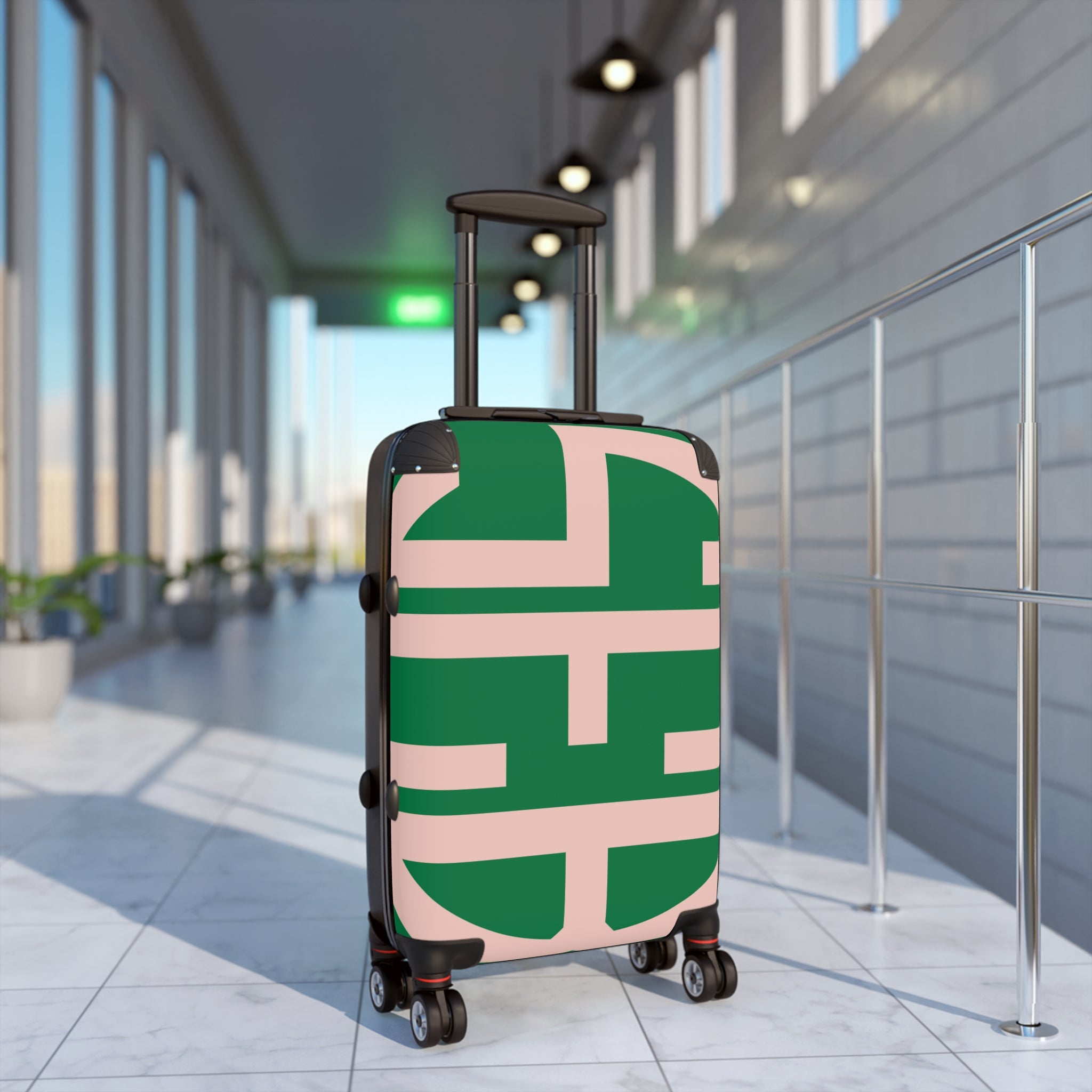 Signia Block Hard-Shell Luggage, Green & Pink