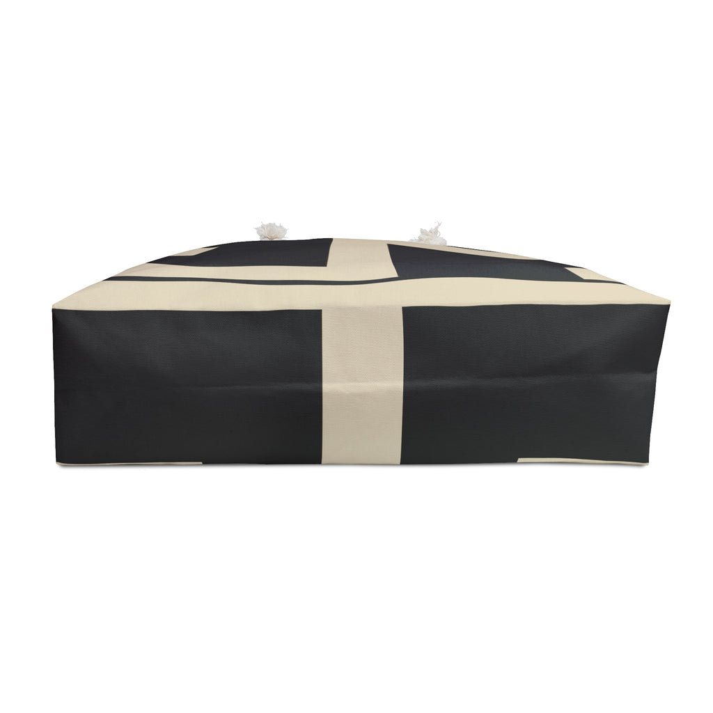 Signia Block Packable Tote, Black & Cream