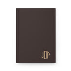 The MonoTone Monogram Hardcover Journal Lined Notebook for Notes and Planning, Dark Brown