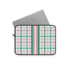Houndstooth & Stripes Laptop Sleeve Protective Case, Multiple Sizes, Pink/Green