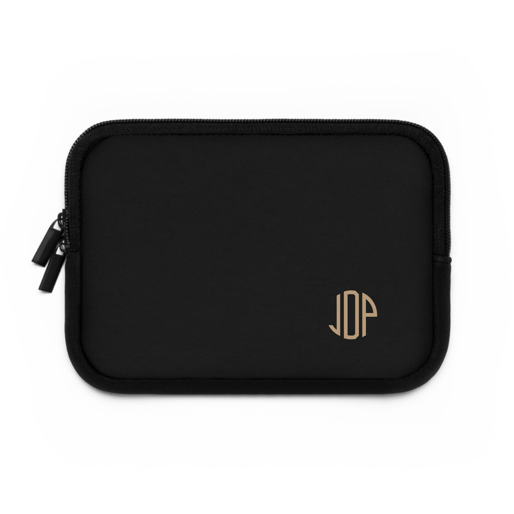 The MonoTone Monogram Tablet Laptop Sleeve, Multiple Sizes, Black