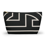 The Signia Custom Monogram Geometric T-Bottom Multipurpose Organizer Toiletry Travel Pouch, Black/White
