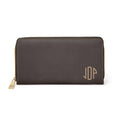 The MonoTone Personalized Monogram Zipper Wallet, Brown