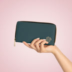 The MonoTone Monogram Zipper Wallet, Teal Blue