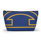 The Signia Custom Monogram Geometric T-Bottom Multipurpose Organizer Toiletry Travel Pouch, Blue/Yellow