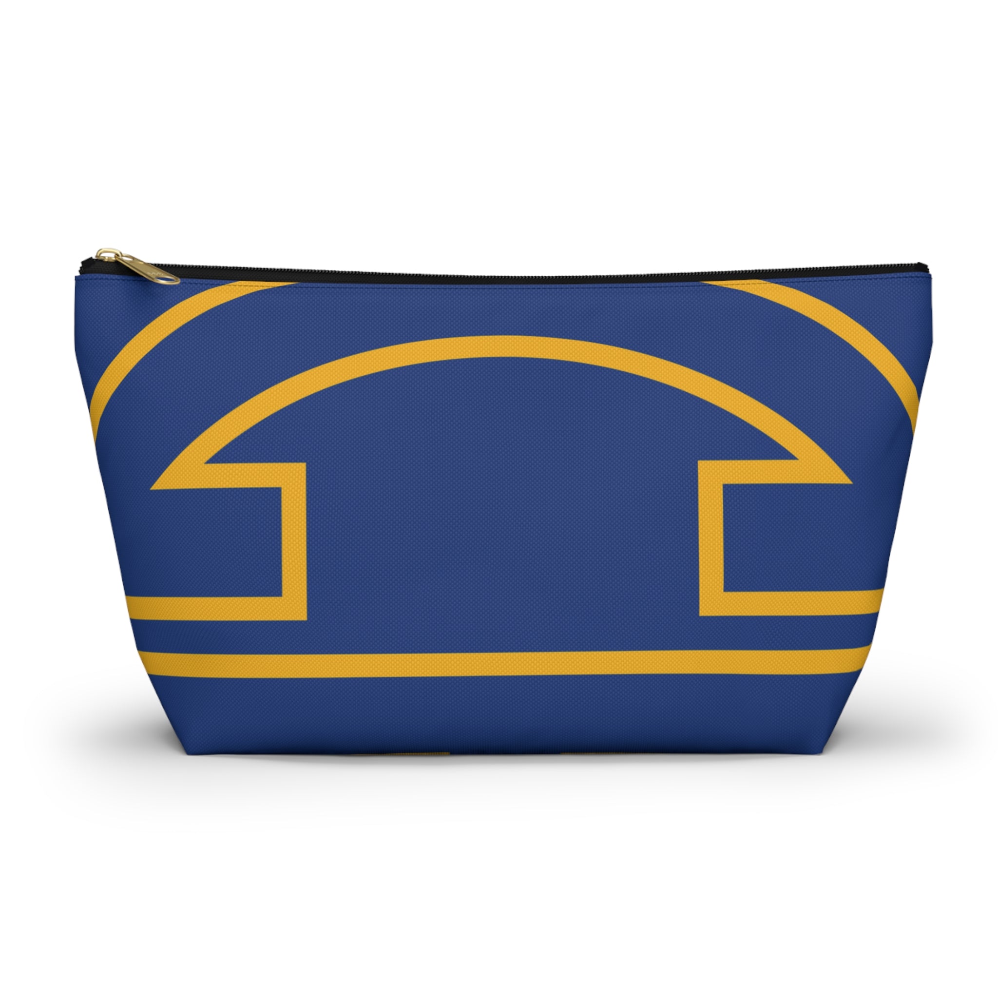 The Signia Custom Monogram Geometric T-Bottom Multipurpose Organizer Toiletry Travel Pouch, Blue/Yellow