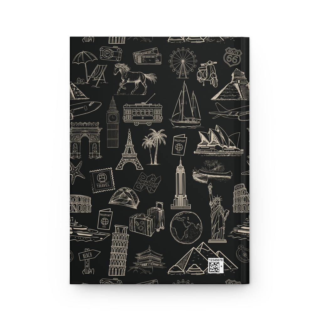 World Tour Collection Hardcover Journal Lined Notebook for Notes and Planning, Black