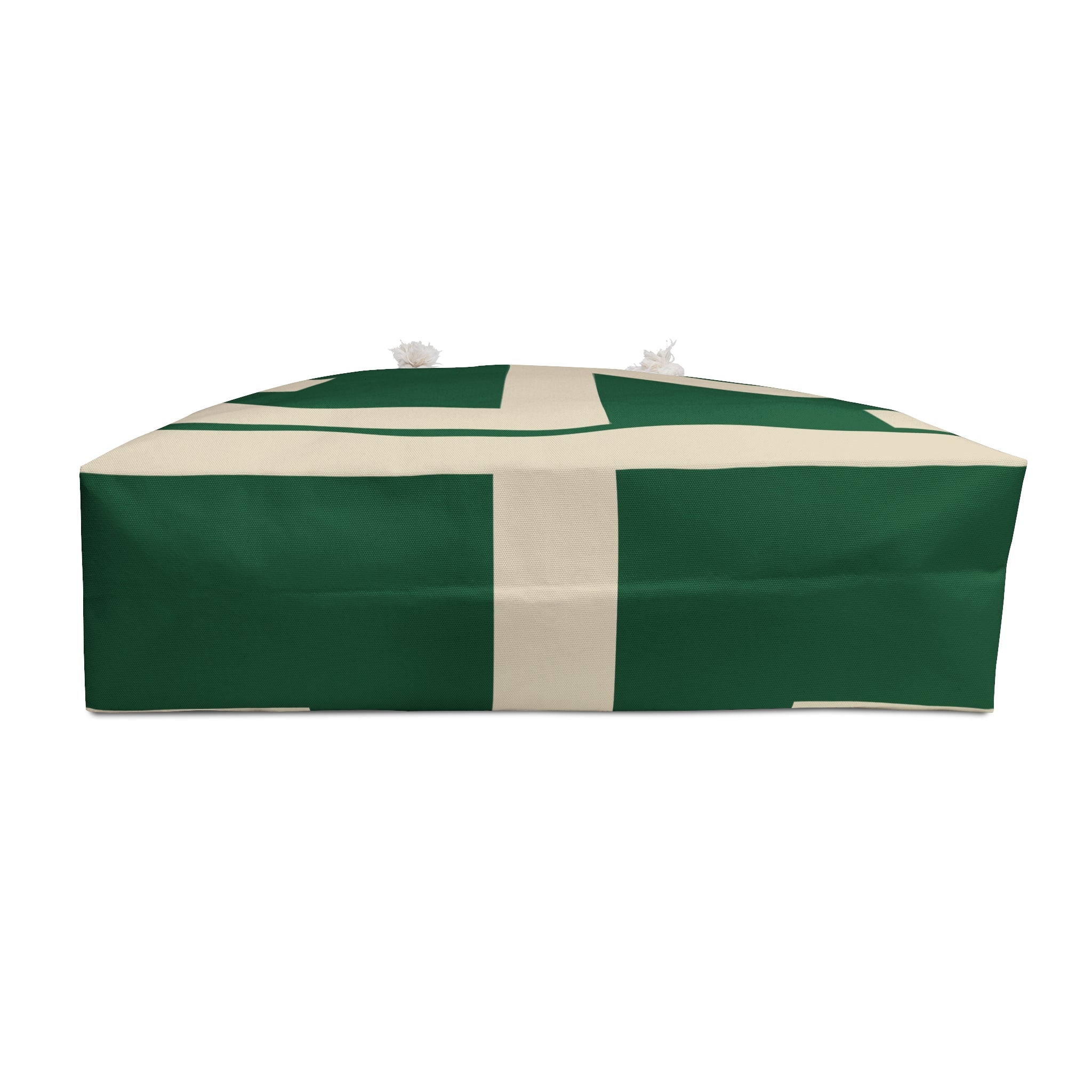 Signia Block Packable Tote, Dark Green & Cream