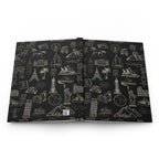 World Tour Collection Hardcover Journal Lined Notebook for Notes and Planning, Black