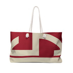 Signia Block Packable Tote, Red & Cream